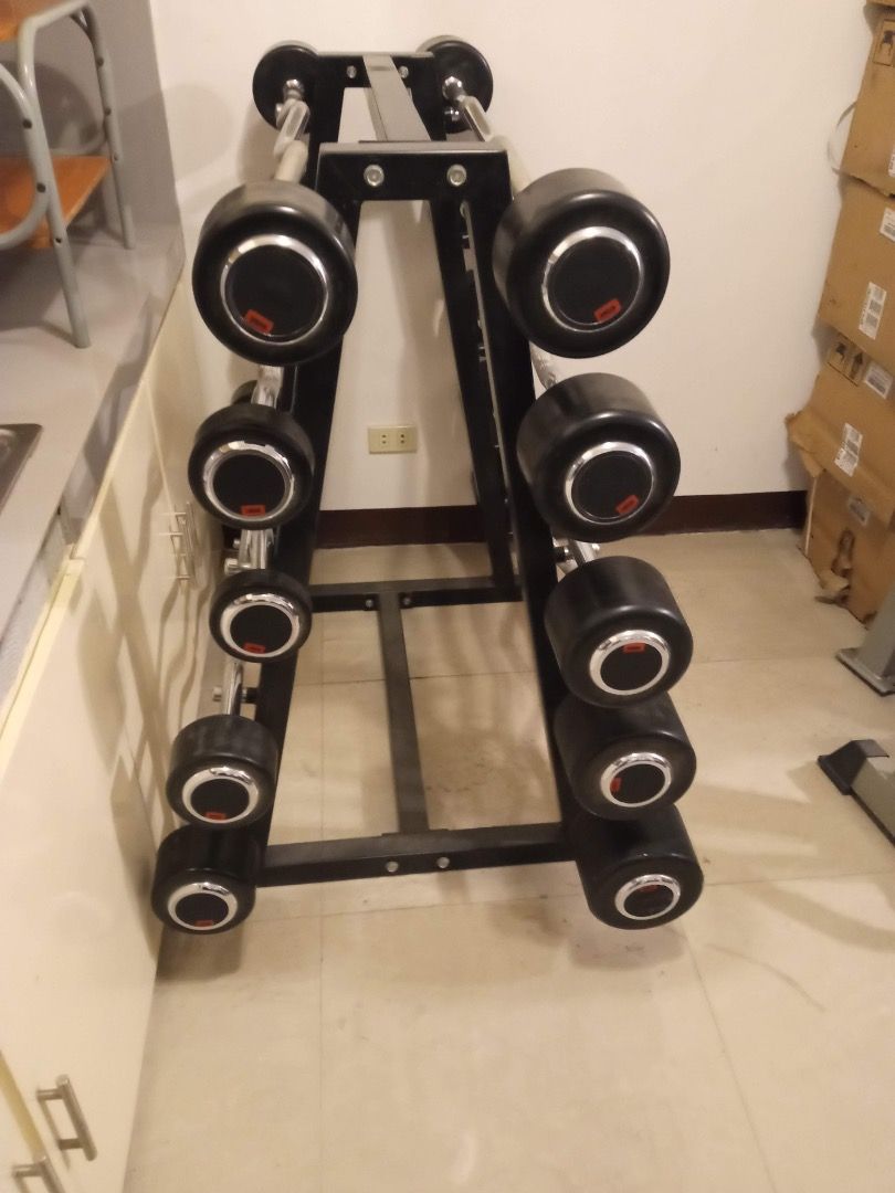 Barbell Set with Rack (Category: Weights & Dumbbells) located in Manila. Submitted by el_valor (Listing ID 1445192882, Image 2). Description: - Complete Barbell Set with a sturdy Rack - Ideal for home gym and personal training - Rack provides organized and accessible storage for barbells - Durable construction for long-lasting use - Suitable for various strength training exercises - Designed for efficient workout routines - 10,15,20, 25 ( 2 pcs) 