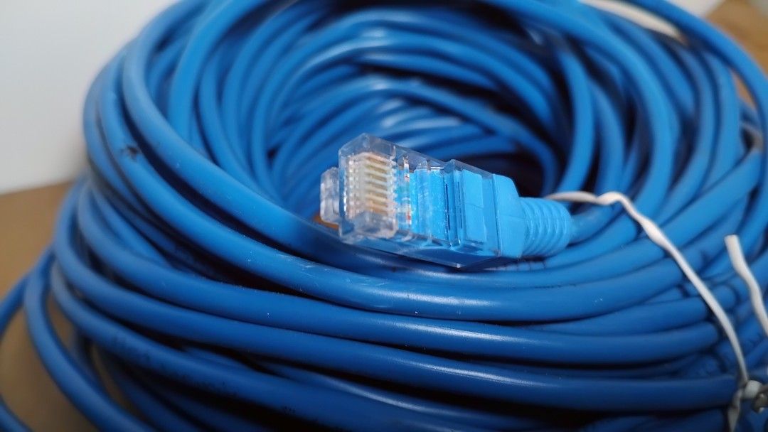 Blue Ethernet Cable with RJ45 Connectors (Category: Cables & Adaptors) located in Manila. Submitted by aru_gay (Listing ID 1445165622, Image 2). Description: - 30m cord - Long blue Ethernet cable - RJ45 connectors on both ends - Perfect for extending your network connection - Tested and confirmed working - Ready for immediate shipping.