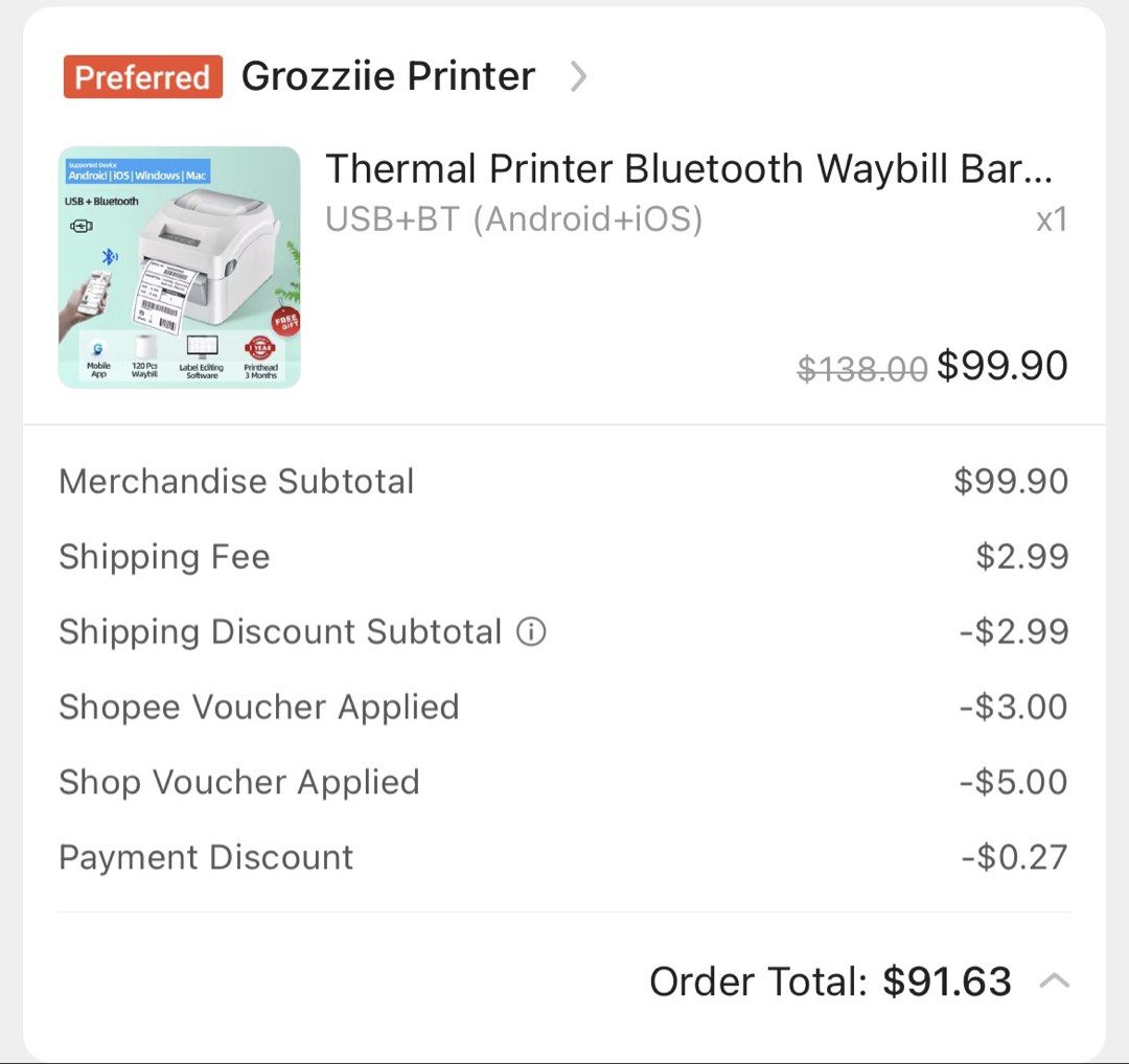 Bluetooth/USB Thermal Printer (Android+IOS)488388746763970563
