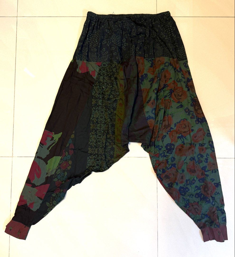 Boho Patchwork Harem Pants (Category: Jeans & Leggings) located in Singapore. Submitted by ju_souq (Listing ID 1445187608, Image 2). Description: - Unique patchwork design with vibrant colors and patterns - Comfortable elastic waistband with adjustable drawstring - Rekax fit for ultimate comfort - Ideal for casual wear, lounging, or music festivals - One size fits most - $12 each .