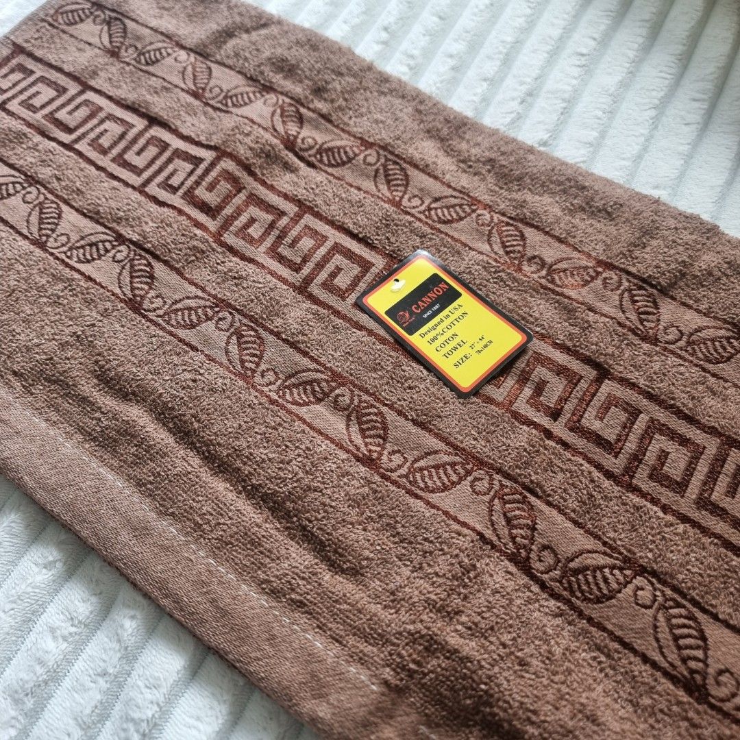 Cannon 100% Cotton Bath Towel (Brown) (Category: Bedding & Towels) located in Pasig City. Submitted by lesmitch (Listing ID 1445098139, Image 3). Description: - Brand: Cannon - Color: Brown - Material: 100% Cotton - Dimensions: 27" x 54" (70x140cm) ~ Check all photos for the item's actual condition and measurements ~ Payment is via gcash, pay maya or bdo ~ Shipping is via lalamove, grab, j&t or you can book your own preferred courier ~ There coul