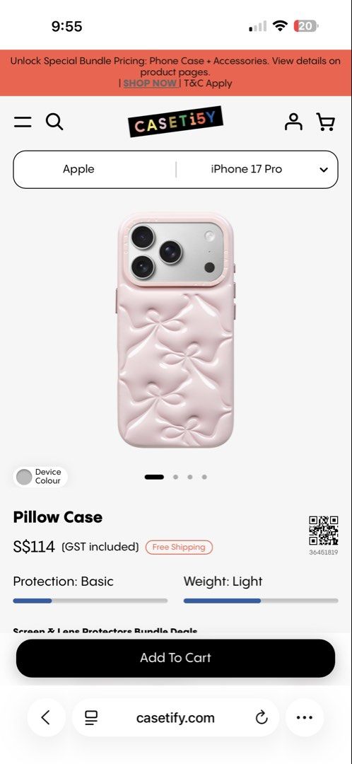 Casetify Pillow Case for iPhone 17 Pro - Pink, Mobile Phones 