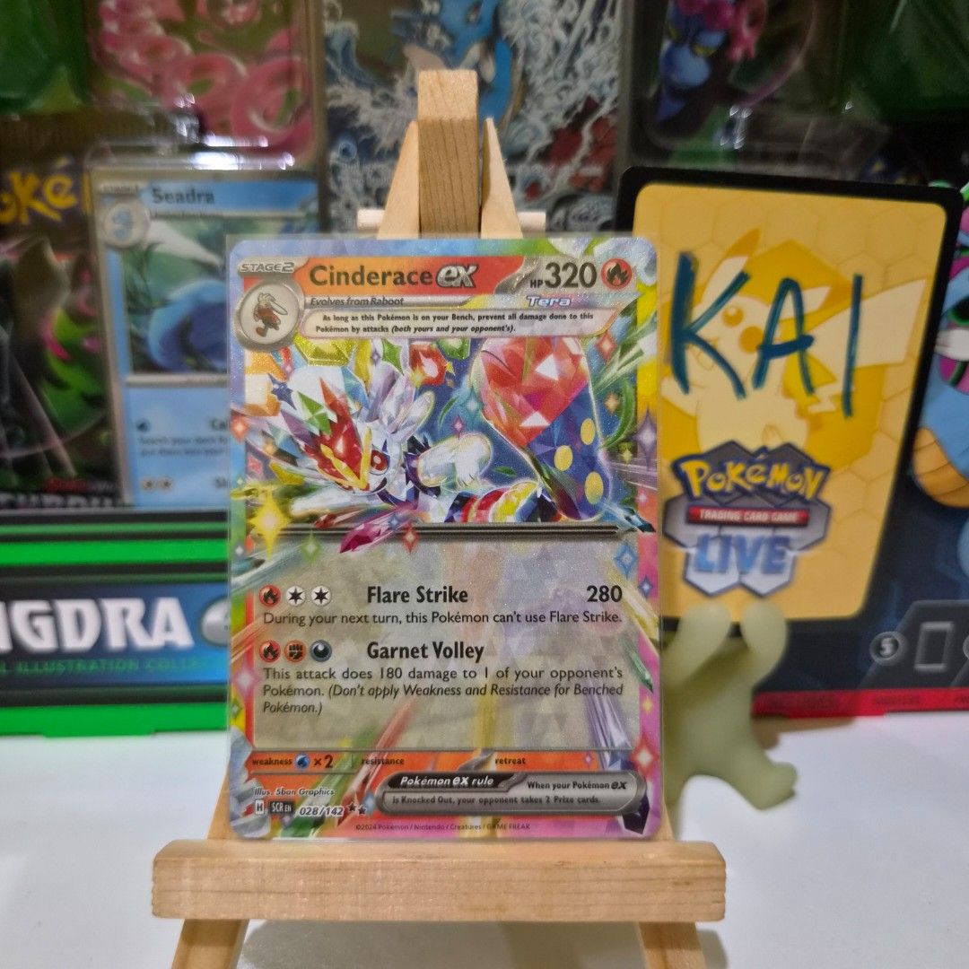 Cinderace ex RR 028/142 [Eng] [NM] - Stellar Crown (Category: Raw Singles) located in Manila. Submitted by serkai (Listing ID 1445164247, Image 1). Description: FS Unwanted Hits Pokemon Cards Below Market to Market price Near Mint (NM) Condition Feel free to ask for more photos of card Shipping • No rush shipping!! I can only ship during weekends (sf shouldered by buyer) • Can do meet-ups within SM Valenzuela, SM North/Trinoma, One Ayala areas.