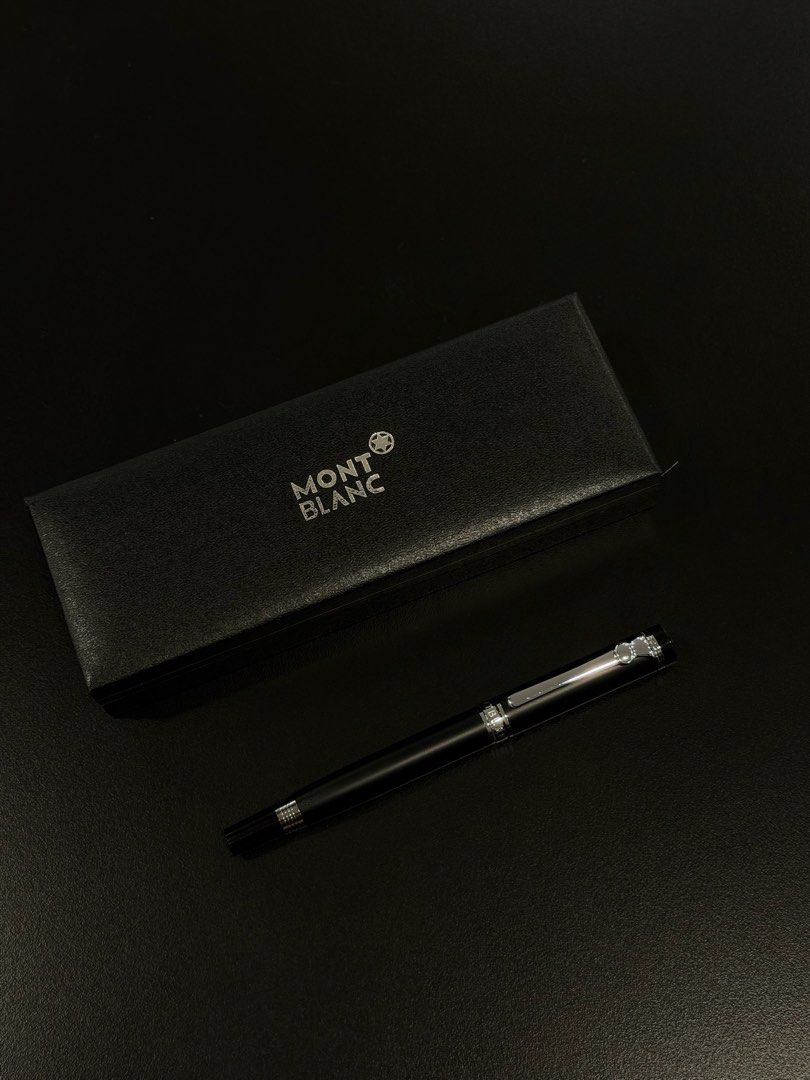 Classic Black Montblanc Pen with Box (Category: Luxury Accessories) located in Manila. Submitted by andwweee (Listing ID 1445161183, Image 3). Description: - Montblanc pen - Classic black finish with elegant silver accents - Comes with its original Montblanc box - Iconic Montblanc star logo prominently displayed on cap and top - Ideal for personal use or as a sophisticated gift - Feel free to ask any questions!.