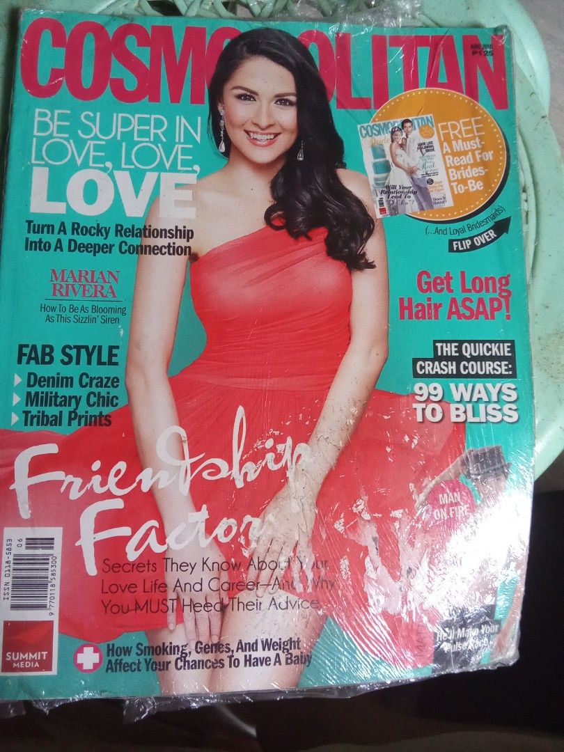 Cosmopolitan Magazine June 2010 Marian Rivera (Category: Magazines) located in Pasig City. Submitted by teebeedeee (Listing ID 1445116067, Image 1). Description: - Cosmopolitan Magazine, June 2010 issue - Features Marian Rivera on the cover - Content includes articles on relationships, fashion, and hair - - Ideal for lifestyle and beauty enthusiasts - A great addition to any magazine collection preowned copy.complete pages. visible sticker marks 