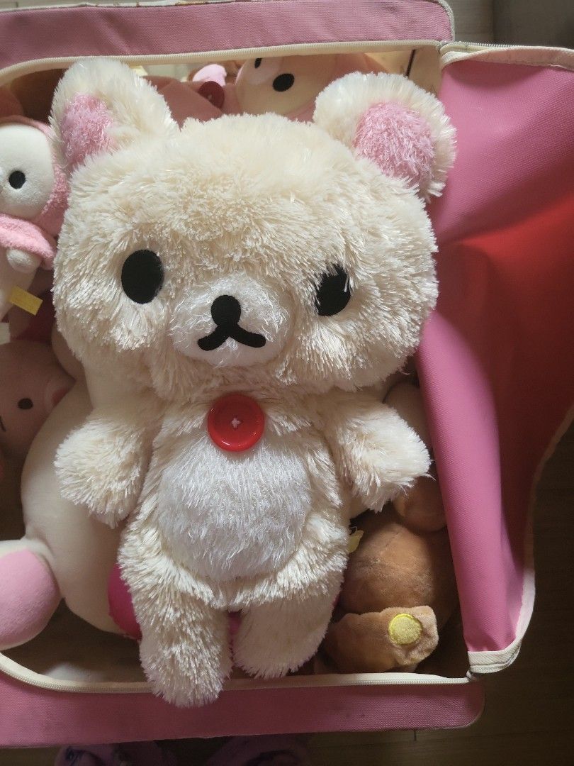 Cream Bear Plush Toy with Red Button Detail (Category: Plushies & Soft Toys) located in Caloocan City. Submitted by lynette1977 (Listing ID 1445122868, Image 1). Description: - Super soft cream bear plush toy - Adorable pink accents on ears and paws - Features a cute red button on its tummy - Ideal for cuddling or as a charming decoration - Compact size, fits easily in a bag.
