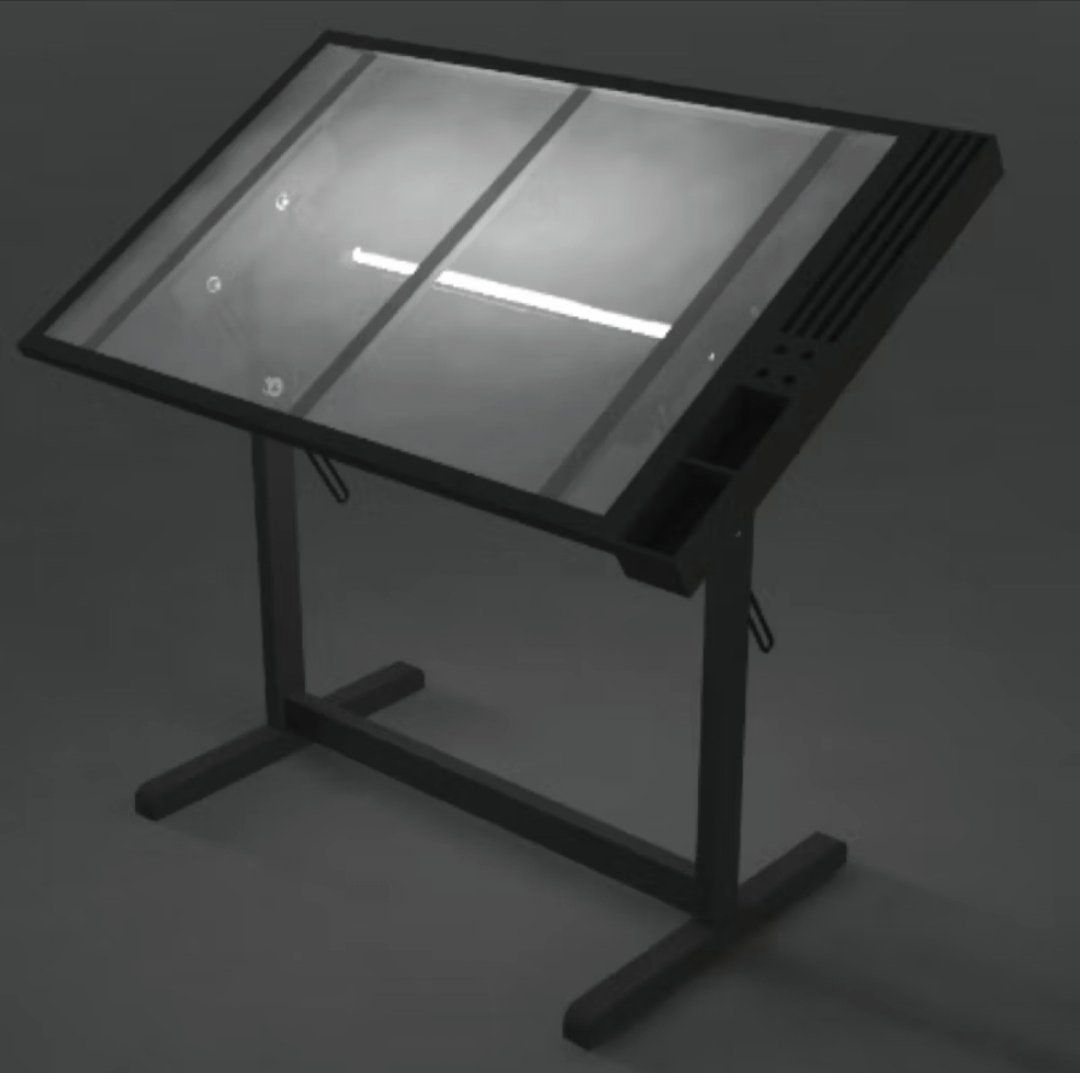 Drafting Table (Category: Office Furniture & Fixtures) located in Manila. Submitted by reialesand45014 (Listing ID 1445102968, Image 1). Description: ACRYLIC DRAFTING TABLE STANDARD SIZE WITH ORGANIZER CLEAR ACRYLIC SHEET STANDARD SIZE 24”x 36” • Organizer • Solid Wood frame painted • Heavy Duty and High Quality. • Pen Stopper • LED Light • Angle is adjustable Used for 5 years (Architecture School) Minor Floss Can negotiate .