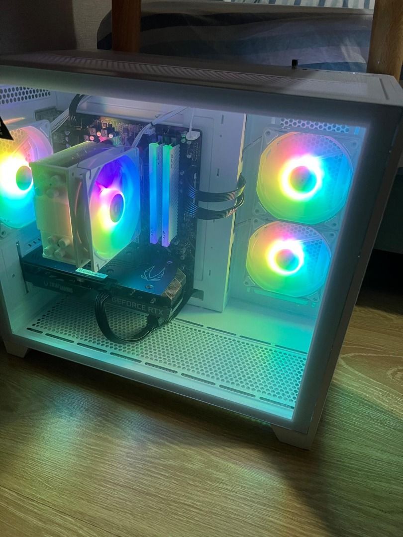 Dual chamber white aesthetic gaming PC488242444177264641