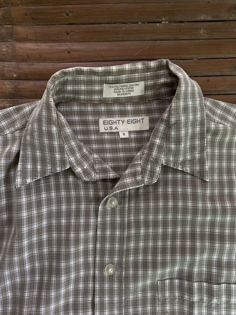 Eighty Eight U.S.A Polo Flannel (Category: Formal Shirts) located in Digos. Submitted by oldtuff_ (Listing ID 1445067730, Image 2). Description: width: 20 length: 26 color rate: 9/10 Boxy fit issue: altered length Good condition.