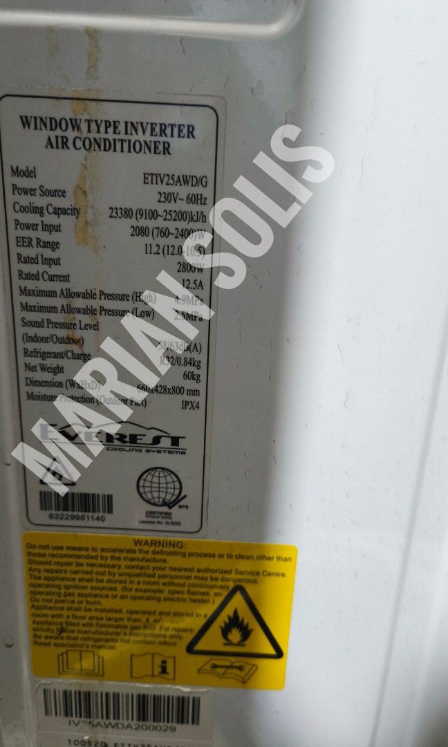 FULL DC INVERTER 2.5HP WINDOW TYPE W/ REMOTE (Category: Air Conditioning and Heating) located in Manila. Submitted by marianresells (Listing ID 1445169466, Image 3). Description: Reason for selling: Naglipat bahay ☑️ Bagong linis ☑️ Used only for 2 years ☑️ Ideal for 40-50sqm rooms or loft types ☑️ No issues, cleaned strictly every 6 months ☑️ Price: PHP20,000 ☑️ Still within warranty ☑️ Location: Comembo, Taguig ☑️ Note: For pickup only. Buyer t