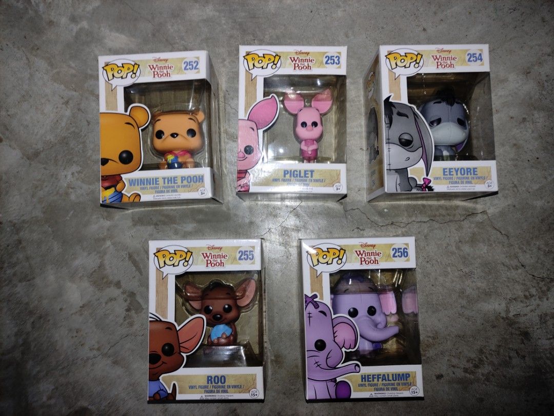 Funko Pop Lot Sale / Per Piece (Category: Designer & Blind Box Toys) located in Quezon City. Submitted by cactusdude (Listing ID 1445147412, Image 2). Description: Funko Pop: Ichigo (1087) - 500 Illumi Zoldyck (1097) - 500 Riza Hawkeye (1177) - 350 Yami Bakura (1061) - 400 SSGSS Goku Kamehameha (563) - 500 8-9/10 Naruto Hokage (724) BIB - 375 Winnie The Pooh (252) - 650 ❌ SOLD ❌ Piglet (253) - 650 Eeyore (254) - 650 Roo (255) - 650 Heffalump (256