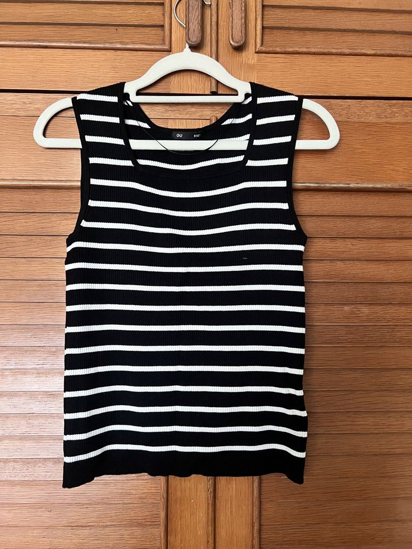 GU Striped Ribbed Tank Top Size S (Category: Sleeveless) located in Manila. Submitted by cheddarph (Listing ID 1445151140, Image 1). Description: .