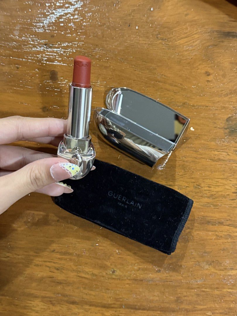 Guerlain Rouge G Lipstick Case & Refill SET (Category: Makeup) located in Manila. Submitted by sonnyangie (Listing ID 1445177191, Image 2). Description: What you see is what you get consider mint condition - Guerlain lipstick set - Beautiful pink croc-embossed jewel case - Warm terracotta lipstick refill - Includes original velvet pouch.