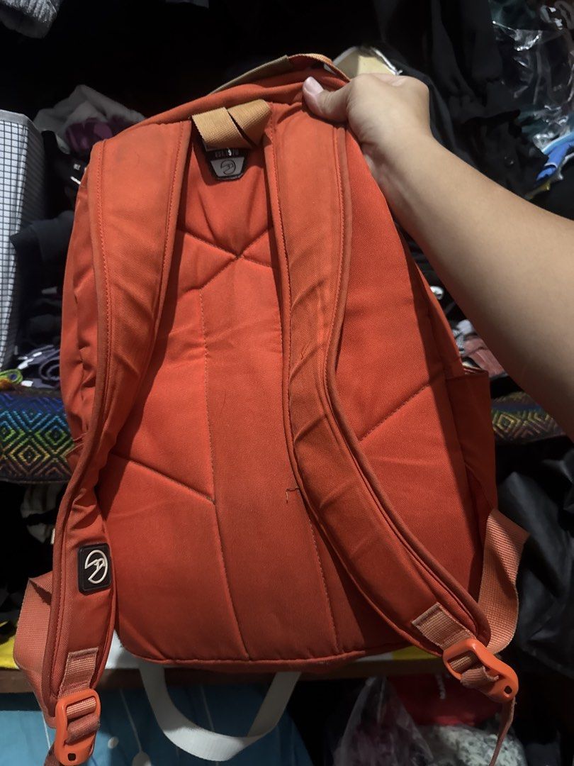 Hawk Durashield Orange Backpack (Category: Backpacks) located in Manila. Submitted by st.ella (Listing ID 1445185331, Image 2). Description: Super spacious. Comfy on shoulder kasi it has pads. No issues. Cute. Can fit laptops. Message for other pics. .