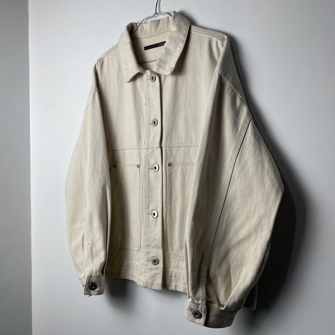 Heather Denim Workwear Boxy Cotton Canvas Jacket (Category: Coats, Jackets and Outerwear) located in Baguio. Submitted by archival.store (Listing ID 1445162651, Image 2). Description: Heather Denim Workwear Boxy Cotton Canvas Jacket Shoulders 22 Chest 23 Sleeves 21 Length 24 Great Condition ₱990.