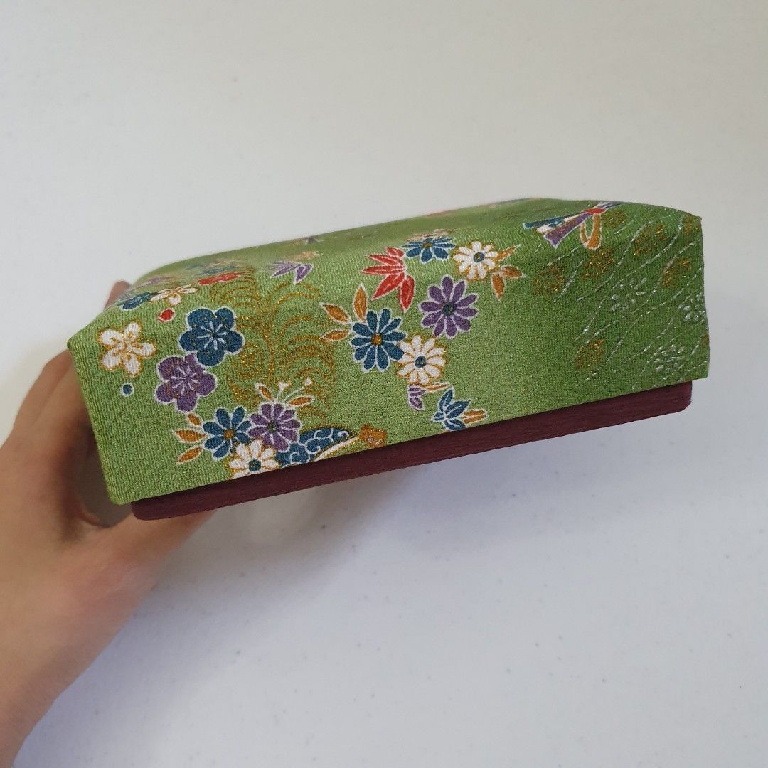 Japanese Style Fabric Storage Box with Floral Pattern (Category: Storage Boxes & Baskets) located in Paranaque City. Submitted by cobien (Listing ID 1445214130, Image 2). Description: - Beautiful Japanese floral fabric box - Vibrant red interior - Dimensions: 6.5 x 4.5 x 2.25 inches - Ideal for storing small items or as a decorative accent - Comes with a small tag inside.
