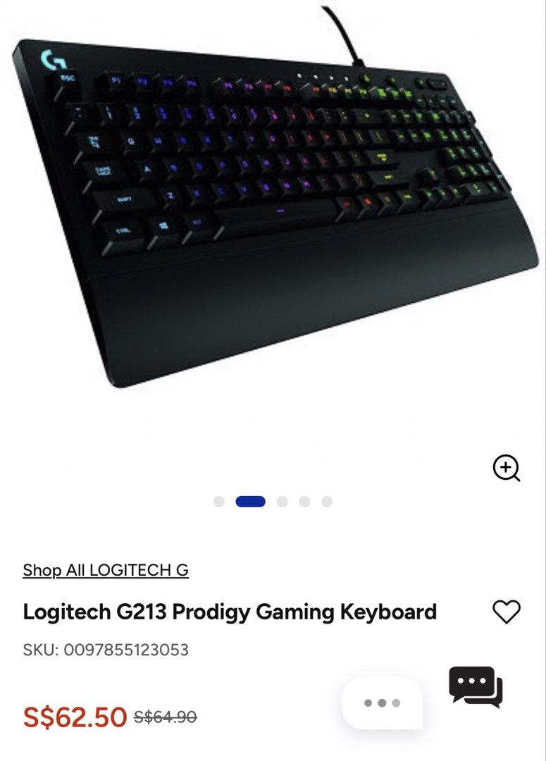Logitech G213 Prodigy Gaming Keyboard488384171522795520