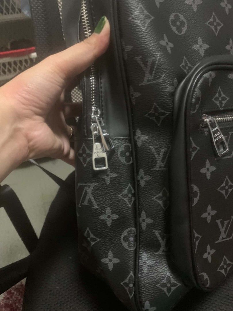 Louis Vuitton Monogram Eclipse Backpack (Category: Luxury Bags & Wallets) located in Quezon City. Submitted by ukaybag.ph09 (Listing ID 1445052337, Image 3). Description: - Vuitton backpack - Monogram Eclipse pattern - Front zip pocket - Main compartment - Adjustable straps with metal buckles - Ideal for everyday use or travel.