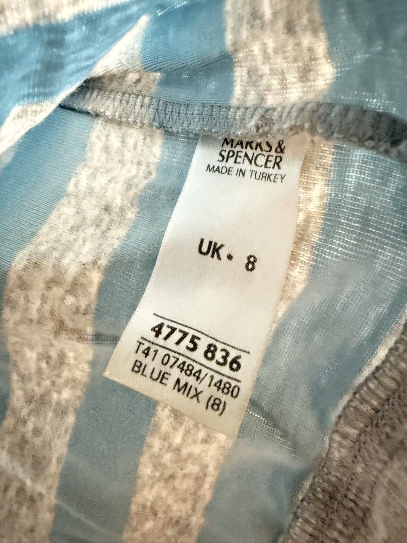 Marks & Spencer Striped Long Sleeve Sweatshirt (Category: Longsleeves) located in Caloocan City. Submitted by oceans18 (Listing ID 1445163887, Image 3). Description: - Light blue and grey striped long sleeve sweatshirt - V-neckline - Ribbed cuffs and hem - Comfortable and casual - Great for everyday wear.