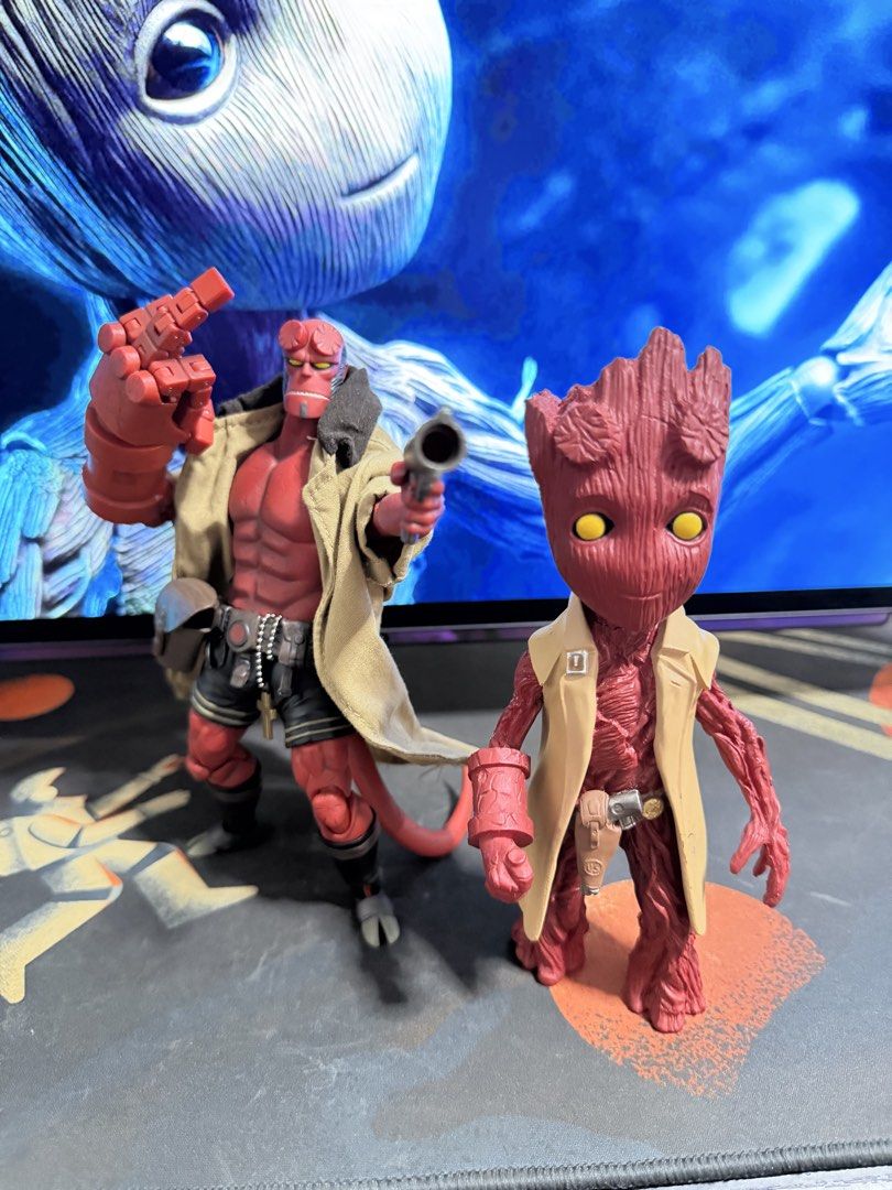 Marvel’s Groot and Groot as Hellboy Statue (Category: Figurines & Statues) located in Mandaluyong City. Submitted by jeromeeasy (Listing ID 1445143290, Image 3). Description: ‼️READ‼️READ‼️READ‼️ For SALE as SET only (open for trades) I am Groot Statue Set Parehas mabigat and as is condition Normal Groot is made of die cast Hellboy Groot is made of resin (babasagin) material. Missing lang yung tail niya (hard find) Mandaluyong loc ✅ Metrobank/GCa