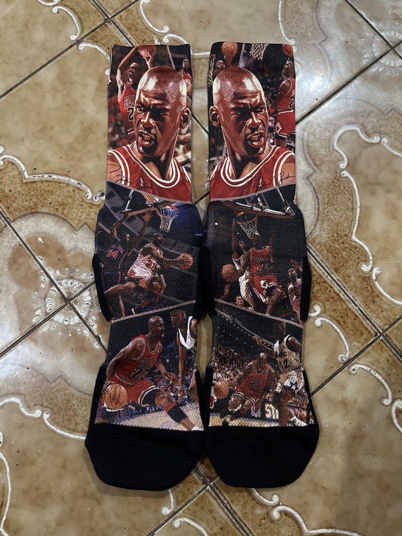 Michael Jordan Basketball Themed Crew Socks (Category: Socks) located in Manila. Submitted by styledbysha (Listing ID 1445190740, Image 1). Description: Big size.