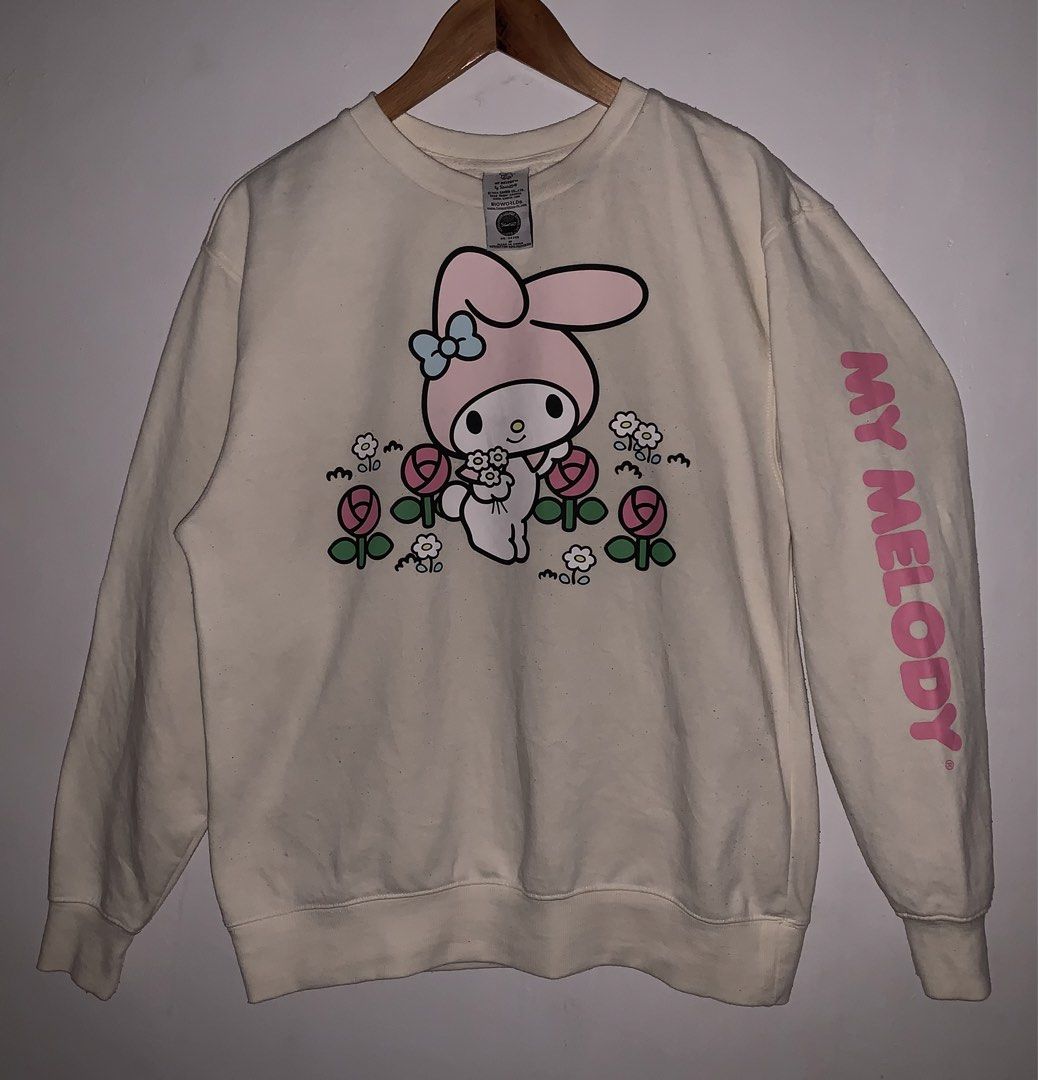 MY MELODY FOR SALE (Category: Coats, Jackets and Outerwear) located in Angeles City. Submitted by browsetheracks (Listing ID 1445182528, Image 1). Description: FOR SALE MY MELODY CREWNECK SIZE M ON TAG (22×28) FITS LARGE IN EXCELLENT CONDITION ! SIGNS OF WEAR ₱550+SHIPPING FEE DM ME FOR MORE INFO 🔌 Note: Every item is photographed accurately to showcase its actual condition. Before shipping, each garment is meticulously cleaned, steam ironed, po