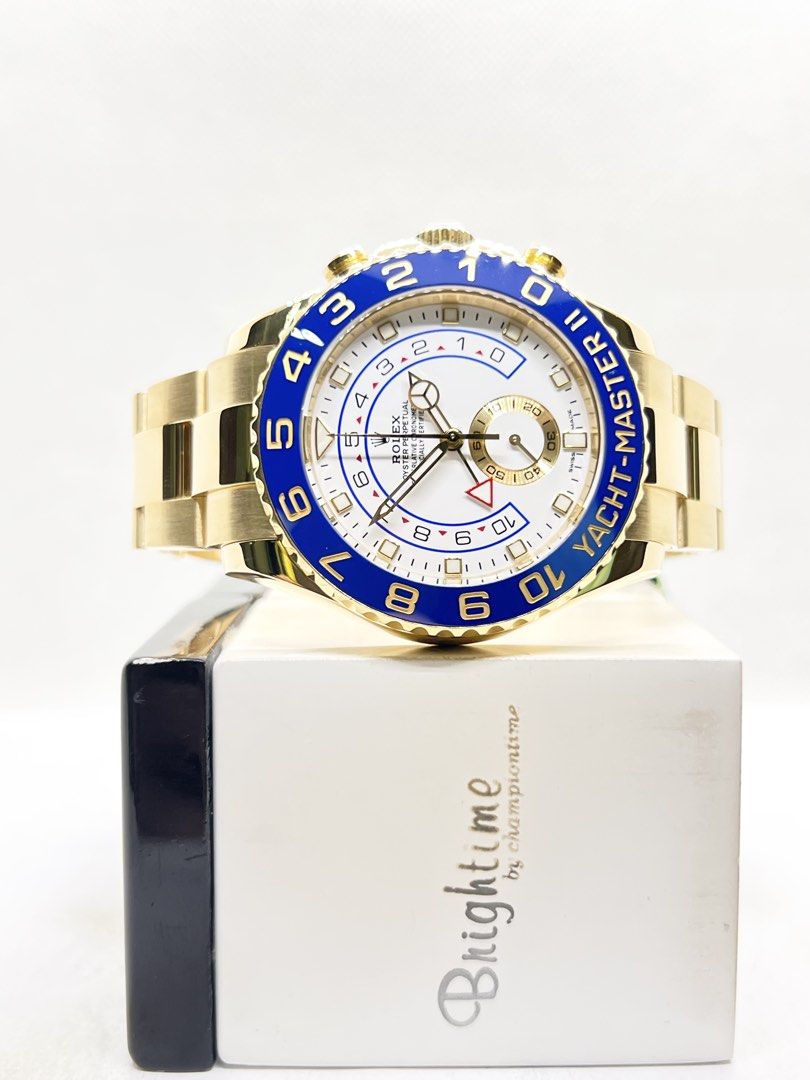 Pre Owned Rolex Oyster Yacht-Master II 116688 White Dial Automatic Yellow Gold Casing Bracelet ( July 18 ) (Category: Watches) located in Singapore. Submitted by brightime (Listing ID 1445160546, Image 2). Description: Pre Owned Rolex Oyster Yacht-Master II 116688 White Dial Automatic Yellow Gold Casing Bracelet ( July 18 ) ** Pre-Owned ** ** Mint Condition ** Model : 116688 Also known as : Oyster Yacht-Master II Case size : 44mm Dial : White Dia