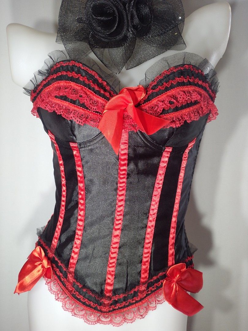 Preloved Gothic Black and Red Corset Top (Category: Others Tops) located in Dasmarinas. Submitted by ms.happycorsets (Listing ID 1445067343, Image 1). Description: Preloved Gothic Corset Top Black and Red Color Can Fit Large size Starting waistline 31-33 inches Padded Bra with Under wire 34C or 36 B Stretchable Fabric Has Side zipper Has Lace tie adjustable at the back 12 Soft bones With Slight flaw Actual Photos Color may Change due to Camera Fl