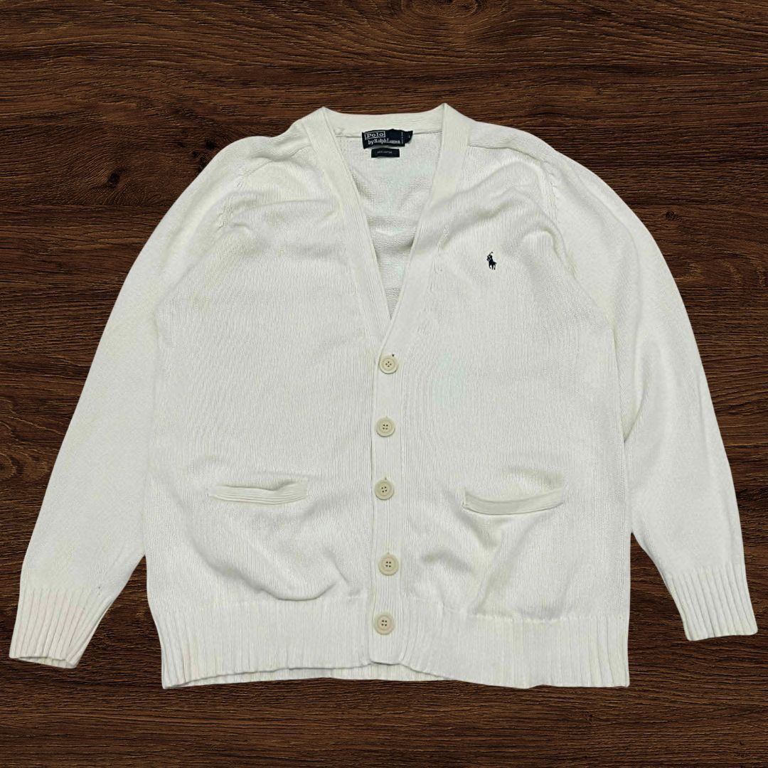 Ralph Lauren RL Knitted Cardigan Sweater Pullover Pony Button (Category: Coats, Jackets and Outerwear) located in Batangas. Submitted by x.coutures (Listing ID 1445144840, Image 1). Description: 𝚡.𝚌𝚘𝚞𝚝𝚞𝚛𝚎𝚜 𝚘𝚗 𝚒𝚐 & 𝚌𝚊𝚛𝚘𝚞 Item: Ralph Cardigan White 🙌 Dimensions as follows Length: 28 inches Width: 22 inches Condition: Very Good Issues: sign of usage -No Deletion of comment nor flaking 🙏. -Please manage your expectations since all