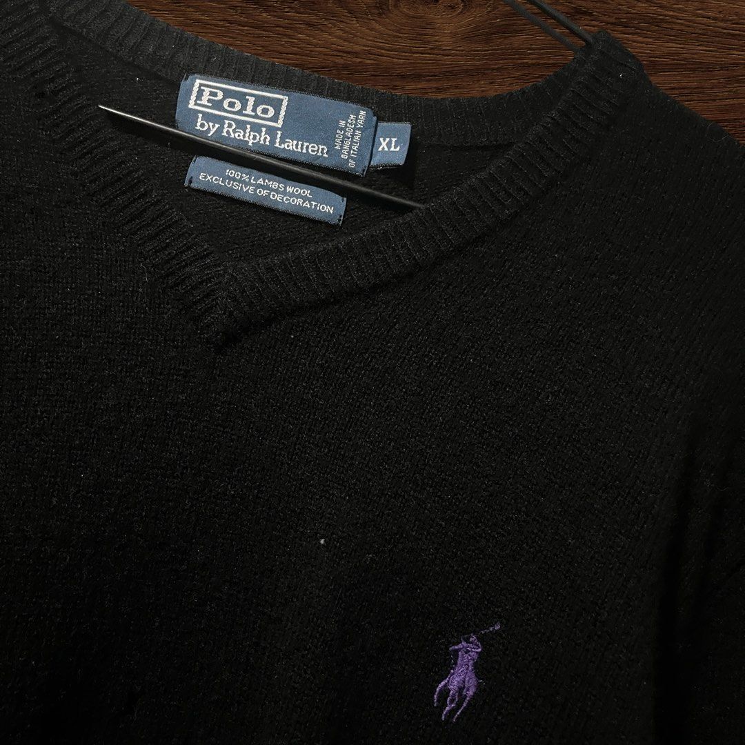 Ralph Lauren RL Lambs Wool Cardigan Pullover Sweater Black (Category: Coats, Jackets and Outerwear) located in Batangas. Submitted by x.coutures (Listing ID 1445142360, Image 2). Description: 𝚡.𝚌𝚘𝚞𝚝𝚞𝚛𝚎𝚜 𝚘𝚗 𝚒𝚐 & 𝚌𝚊𝚛𝚘𝚞 Item: Ralph Lauren Sweater Black 🙌 Dimensions as follows Length: 26 inches Width: 23 inches Condition: Very Good Issues: pinholes -No Deletion of comment nor flaking 🙏. -Please manage your expectations since all i
