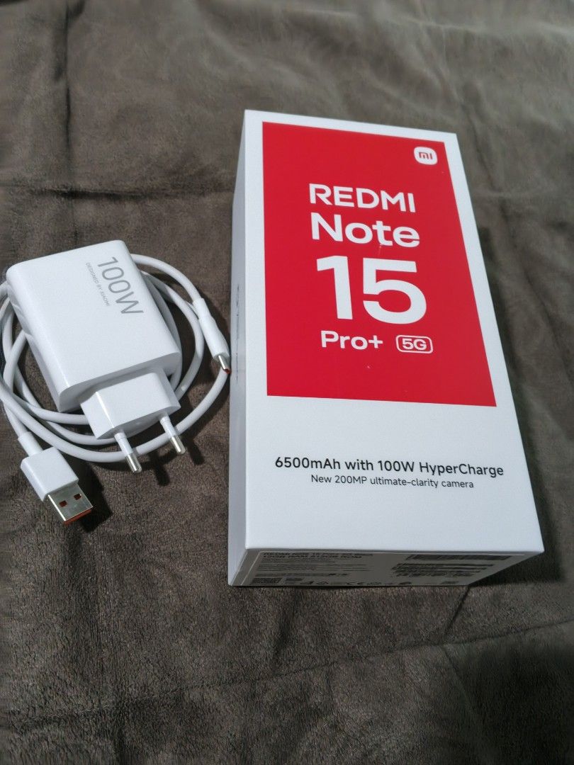 Redmi Note 15 Pro+ Charger (Category: Chargers & Cables) located in Manila. Submitted by oninaborre (Listing ID 1445157291, Image 2). Description: Original Redmi Note 15 Pro+ 100w Charger PS: Original galing sa box RFS: Ninakaw ng hayop yung phone wala pa 1 month nagamit.