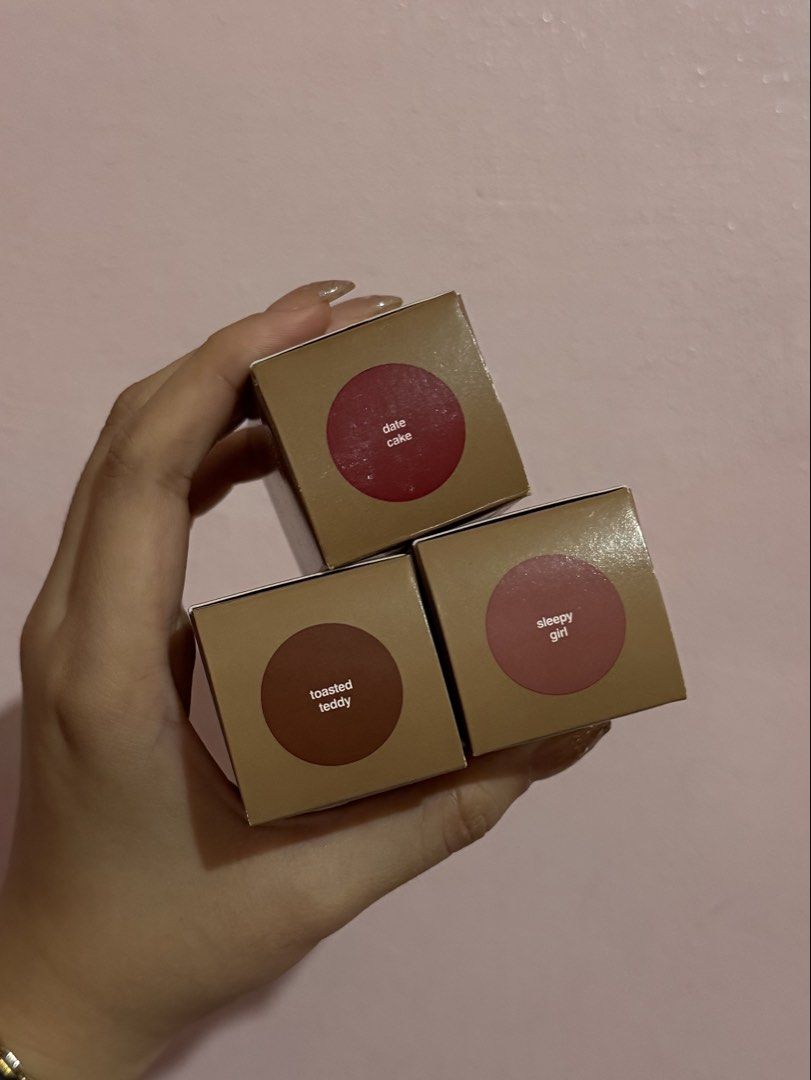 Rhode Products (Category: Makeup) located in Quezon City. Submitted by pumpkenpie (Listing ID 1445169814, Image 2). Description: ₱1,200 Ribbon [SOLD] Raspberry Jelly ₱1600 Toasted Teddy Sleepy girl [SOLD] Date Cake Pasabuy from the US (bought in sets and selling the extra shades).