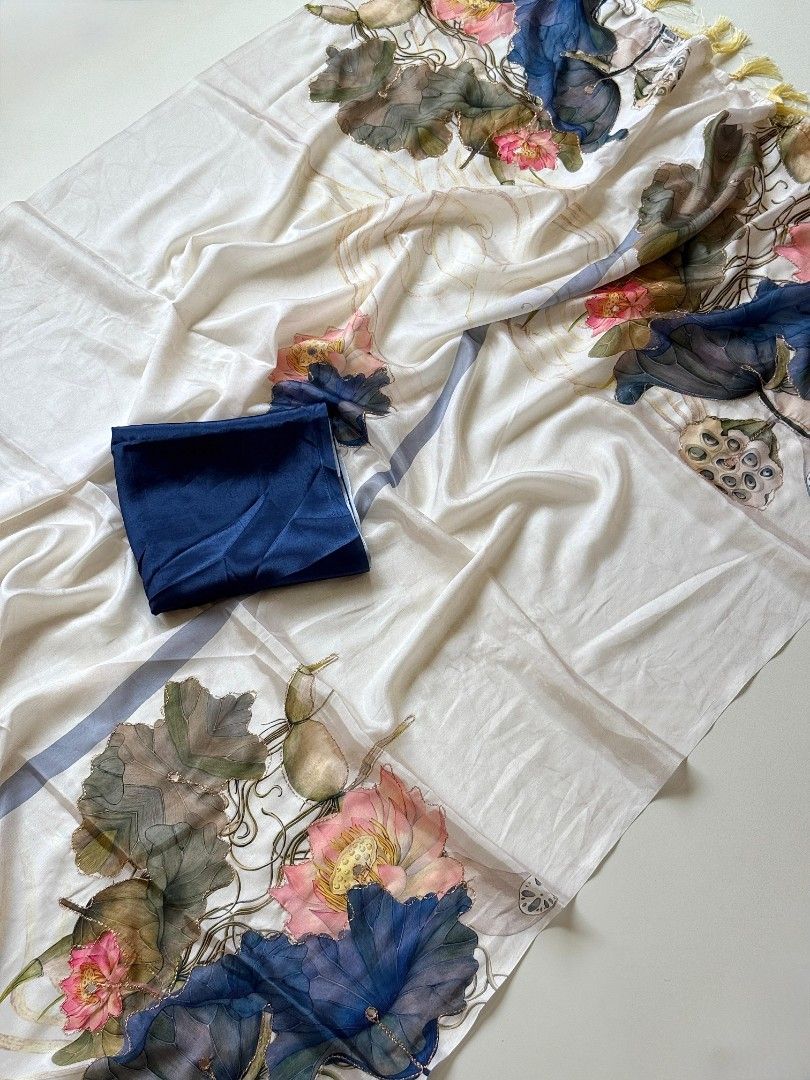 Saree (Category: Traditional & Ethnic wear) located in Singapore. Submitted by queenscorner (Listing ID 1445174521, Image 3). Description: 🌸 NEW DESIGN ARRIVAL 🌸 🧵 Fabric: Chinon With Aari work 📏 Cut: 6.3 Mtr With Blouse 🎨 Print: Premium Flowers 🌺 Digital Print ✨ Beautiful Theme Print , Soft & Comfortable Fabric , Rich & Elegant Look 📦 pre order.