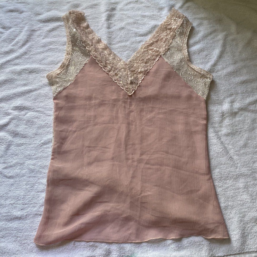 See-Through Pink Lace Sequined Top (Category: Others Tops) located in Taguig. Submitted by floatingpoints (Listing ID 1445139963, Image 2). Description: never used! RFS: not my style ! loc: taguig mod: lalamove/j&t mop: gcash.
