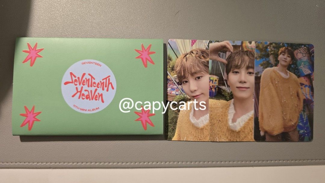 SEVENTEEN Seventeenth Heaven Photocards - SEUNGKWAN (Category: K-Wave Merchandise) located in Pasig City. Submitted by capycarts (Listing ID 1445196632, Image 1). Description: - SEVENTEEN Heaven photocard on Weverse Album Version - Features SEUNGKWAN - Essential for any Carat collection - Limited availability, get yours now!.