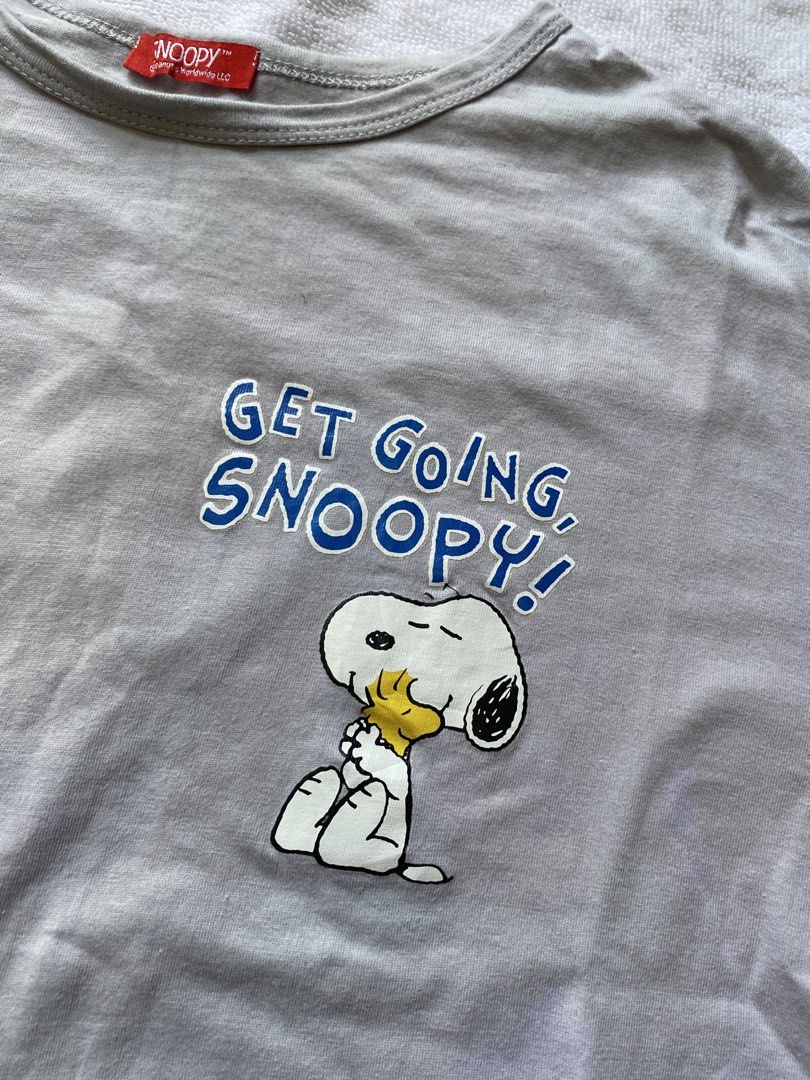Snoopy Gray 3/4 Sleeves Top (Category: Shirts) located in Taguig. Submitted by floatingpoints (Listing ID 1445136012, Image 2). Description: only used once :) RFS: Decluttering loc: taguig mod: lalamove/j&t mop: gcash.