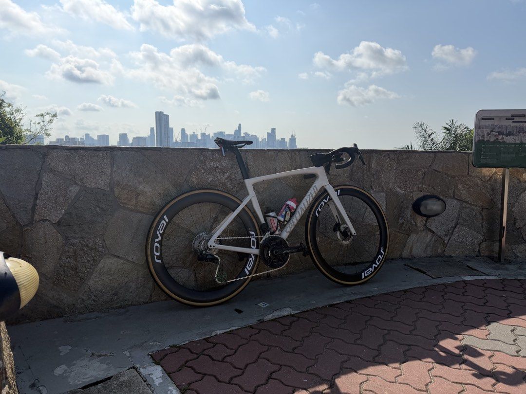 Specialized SL7 Full bike with di2 and roval wheelset (Category: Bicycles) located in Singapore. Submitted by jamestan10 (Listing ID 1445136404, Image 1). Description: specialized s|7 9r carbon frameset size 54 pvuu integrated handlebar 360-90 105 di2 full groupset and brakes roval cl2 wheelset with gp5000 with lots of life left magene pes 515 powermeter crankset and nova ride limited edition ospw 3d print saddle everything in good condition besi