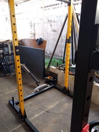 Squat Rack Gym Equipment (Category: Weights & Dumbbells) located in Manila. Submitted by el_valor (Listing ID 1445178104, Image 1). Description: Squat Rack , just in storage assemble only for photos. Bar not included P 5,000 each .