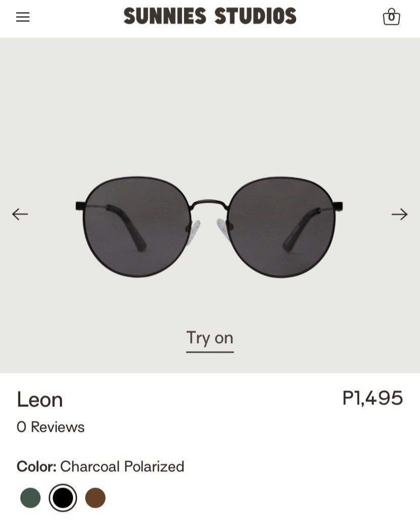 Sunnies Studios Leon Sunglasses - Charcoal Polarized (Category: Sunglasses & Eyewear) located in Manila. Submitted by francl_ (Listing ID 1445101685, Image 2). Description: - Sunnies Studios Leon Sunglasses - Color: Charcoal Polarized - Frame Style: Round Metal - Lens Type: Dark, Polarized - Includes: Original Pouch - RFS: decluttering / not using it - only used once, good as new condition - bought it for 1.4k @ sunnies .