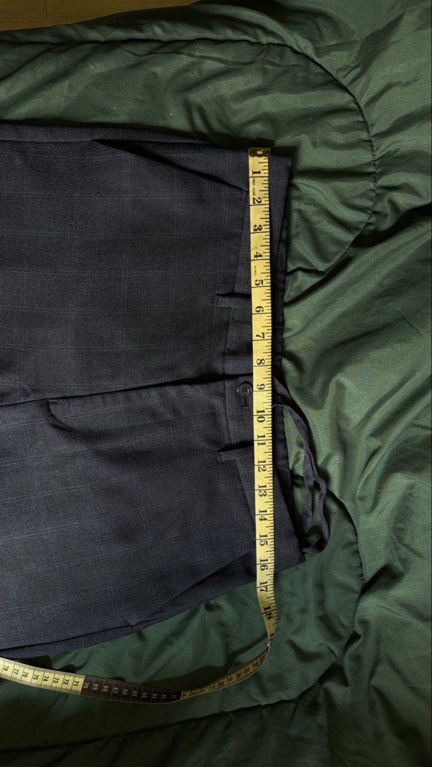 Taiwan NET Men Plaid Tailored Pants (Category: Trousers) located in Caloocan City. Submitted by _preloved_bb (Listing ID 1445103059, Image 3). Description: - Dark navy plaid pants - Brand: NET men - Tailored fit - Drawstring waist - Inseam: Approximately 29 inches - Ideal for smart casual or office wear - Versatile wardrobe addition.