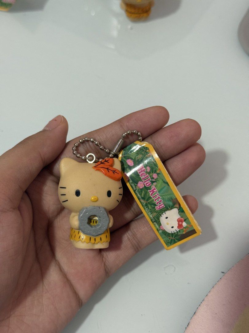 Tan Hello Kitty Cave Man Themed Keychain Charms (Category: Character Goods) located in Cavite. Submitted by nanaminscuteass (Listing ID 1445068135, Image 3). Description: WTS UFS LFB caveman hello kitty - dm for condi pics mop: gcash, mod: jnt, loc: bacoor cav.