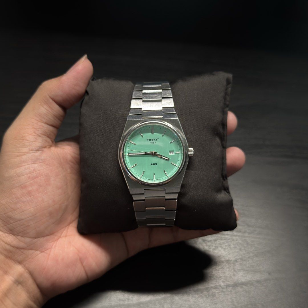 Tissot PRX Quartz Mint Green Dial Watch (Category: Luxury Watches) located in Concepcion. Submitted by gellovesualways (Listing ID 1445136693, Image 3). Description: Tissot PRX Quartz 40mm Mint Green T137.410.11.091.01 / Tiffany Blue • Reference Number: T137.410.11.091.01 • Movement: Swiss Quartz (ETA F06.115) • Battery Type: Renata 371 • Case Diameter: 40 mm • Dial Color: Light Green / Mint Green • Material: 316L Stainless Steel Purchase History