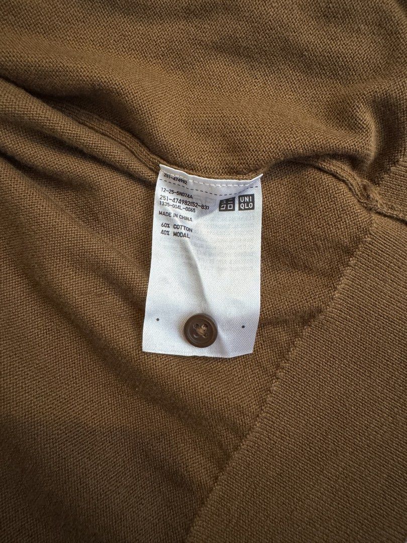 UNIQLO Brown Cardigan (Category: Coats, Jackets and Outerwear) located in Roxas City. Submitted by closet_resette (Listing ID 1445103071, Image 3). Description: Used once.