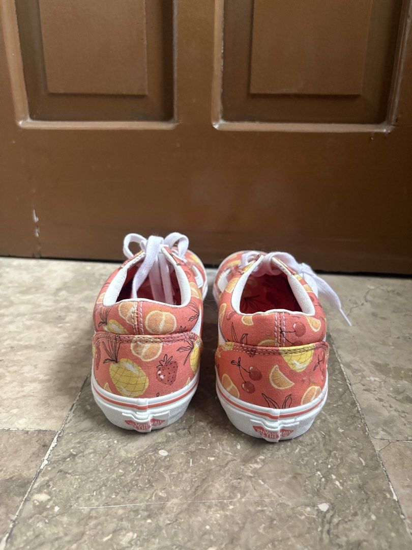 Vans Old Skool Fruit Print Sneakers (Category: Sneakers) located in Manila. Submitted by alextoot (Listing ID 1445081620, Image 2). Description: Never worn but no box included RFS: Moving sale! 📦 🧾 Payment: GCash, Maya Delivery (shouldered by buyer): J&T, Grab, Lalamove Location: Metro Manila Reminders: ✅ Pay as you order ✅ Please manage your expectations since these are preowned items ✅ Carefully check the photos before buying the item ✅ No re