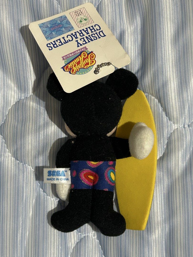 Vintage Mickey Surfing Keychain (Category: Plushies & Soft Toys) located in San Jose. Submitted by arianecald10996 (Listing ID 1445156997, Image 3). Description: Vintage SEGA Mickey Mouse surfing mascot plush keychain‼️ As- Is Japan Surplus.