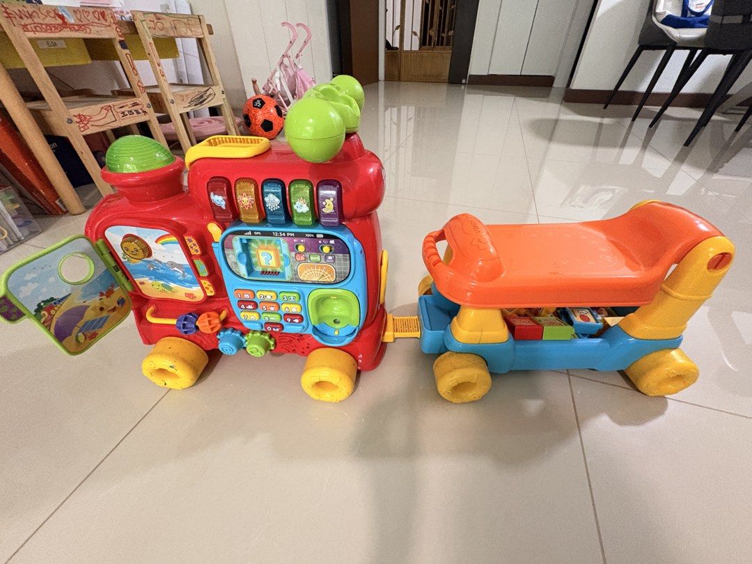 Vtech train (Category: Infant Playtime) located in Singapore. Submitted by sis-n-me (Listing ID 1445089392, Image 1). Description: Vtech train Sound not working, battery part spoilt (rusting ) Play as it is Self collection at 823677.