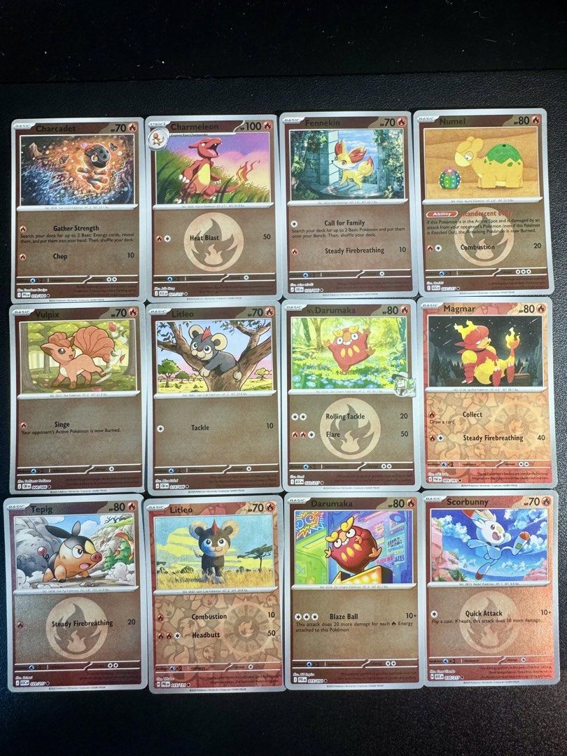 $1 Each [Fire] Cute Card! WTS Pokemon TCG|Darumaka| Tepig| Numel| Charmeleon| Scorbunny|Vulpix|Litleo| Ascended Heroes |Janks|Bulk (Category: Raw Cards) located in Singapore. Submitted by manycommons (Listing ID 1441740729, Image 1). Description: All Cards Available! $1 each for holo $0.50 for non holo Multiple copies available! sc @ 820183 normal mail + $1 tracked mail + $3 Cute cards [Psychic] https://carousell.app.link/1SoPbooR33b [Grass] http