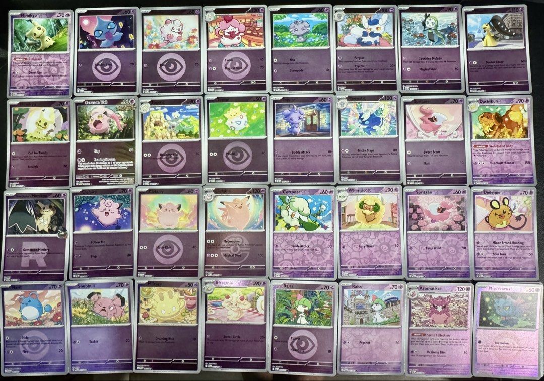 $1 Each [Psychic] Cute Card! WTS Pokemon TCG| Marill|Swirlix|Clefairy|Clefable|Shuppet|Togetic|Togepi|Ralts|Kirlia|Mimikyu|Misdreavus| Espurr|Ralts|Cottonee|Spritzee|Ascended Heroes |Janks|Bulk (Category: Raw Cards) located in Singapore. Submitted by manycommons (Listing ID 1441740730, Image 1). Description: All Cards Available! $1 each for holo $0.50 for non holo Multiple copies available! sc @ 820183 normal mail + $1 tracked mail + $3 Cute card