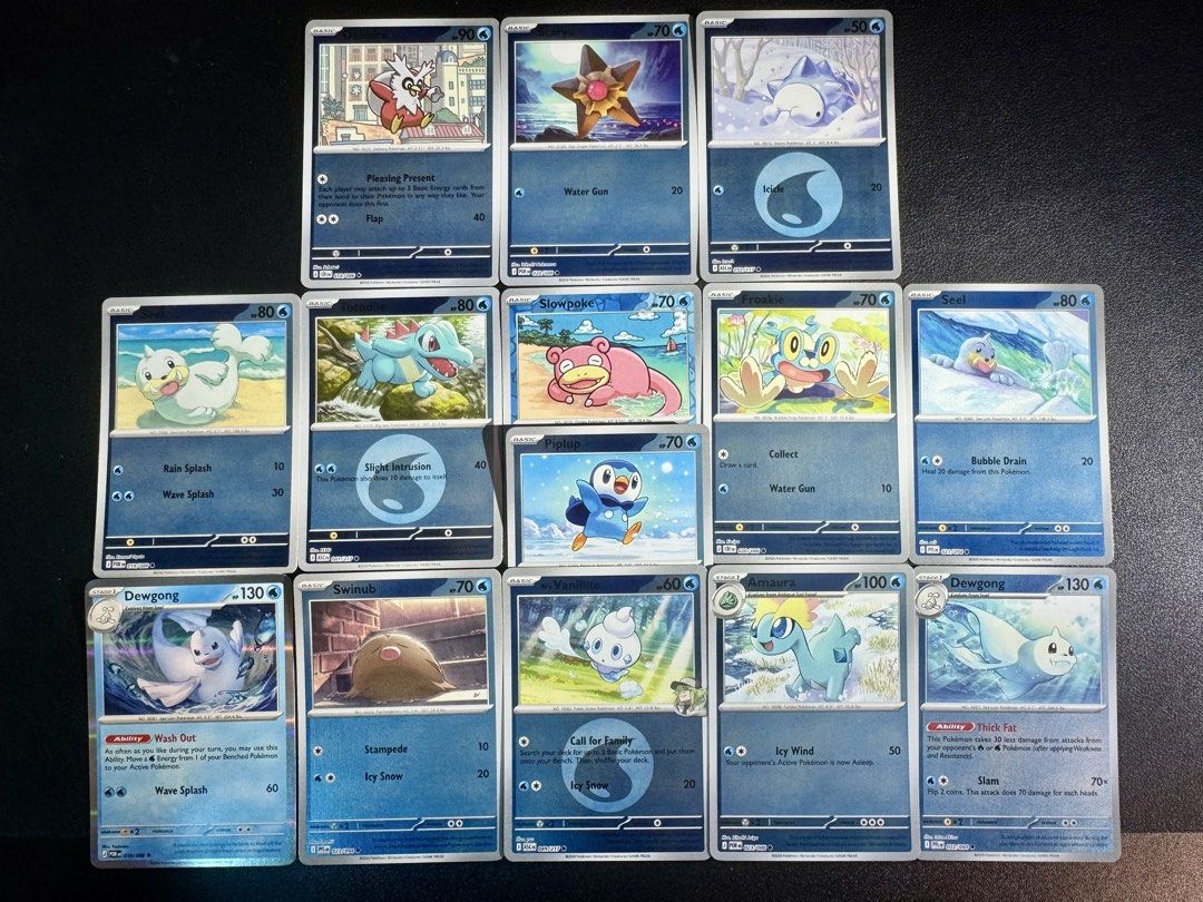 $1 Each [Water] Cute Card! WTS Pokemon TCG| Totodile| Vanillite| Snom|Seel|Dewgong|Swinub|Amaura|Delibird|Slowpoke|Staryu| Ascended Heroes |Janks|Bulk (Category: Raw Cards) located in Singapore. Submitted by manycommons (Listing ID 1441740727, Image 1). Description: All Cards Available! $1 each for holo $0.50 for non holo Multiple copies available! sc @ 820183 normal mail + $1 tracked mail + $3 Cute cards [Psychic] https://carousell.app.link/1SoP