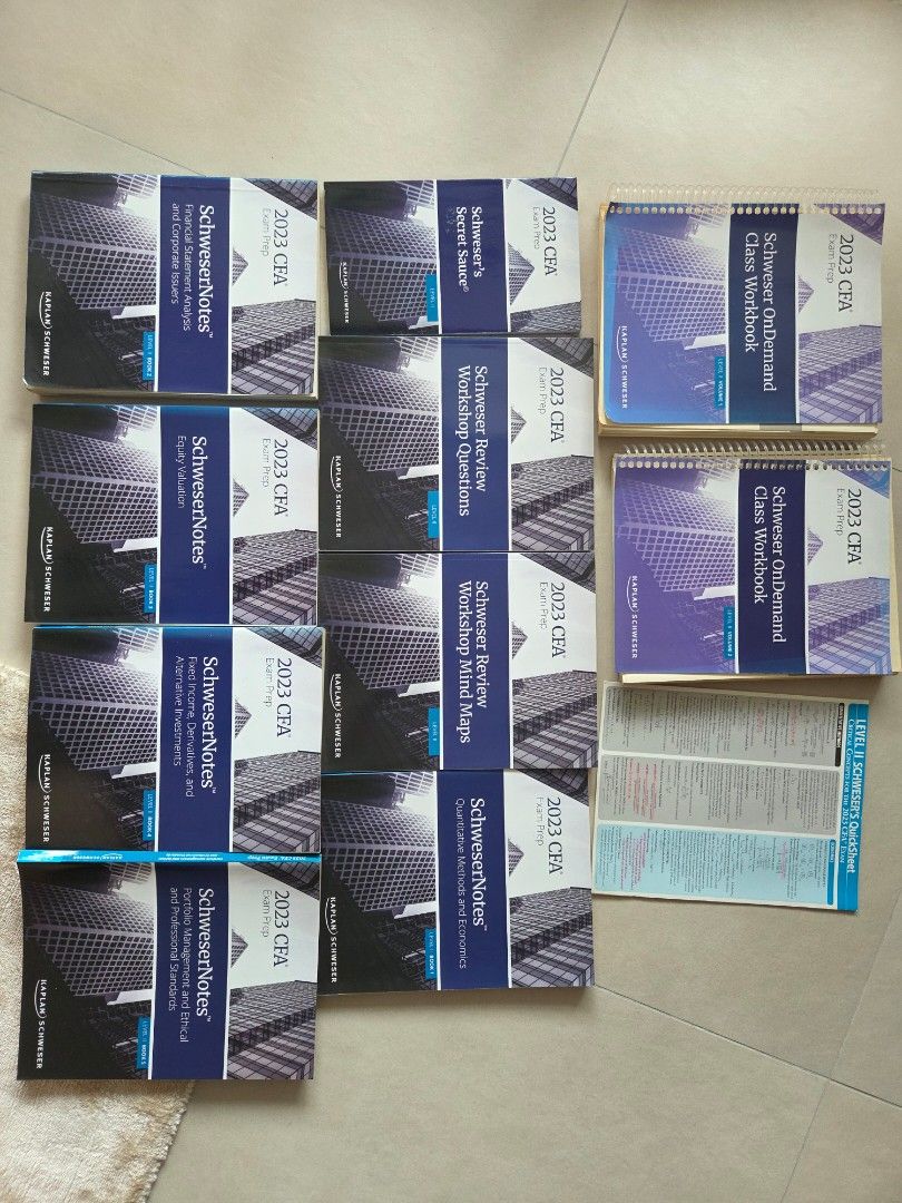 2023 Schweser CFA Lvl 2 Study Materials - Complete Set, Hobbies ...